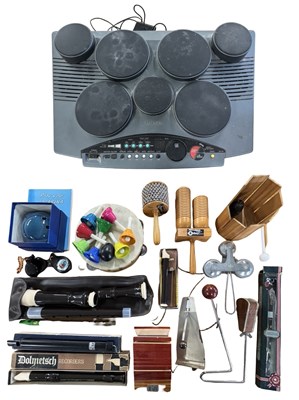 Lot 133 - A Yamaha electronic drum machine, together...