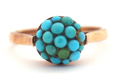 Lot 14 - A turquoise cluster ring, the cluster composed...