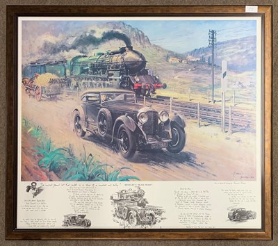Lot 55 - CUNEO (T); FRAMED PRINT BENTLEY V BLUE TRAIN