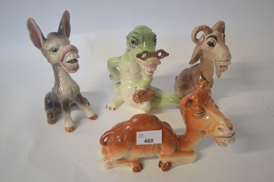 Lot 460 - MELBA WARE NOVELTY ANIMALS; CAMEL, DONKEY, GOAT, CROCODILE