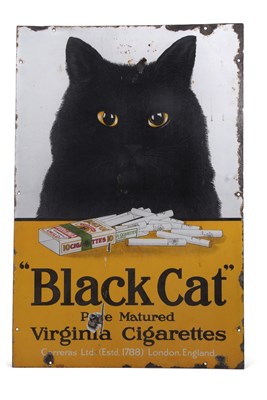 Lot 316A - Vintage enamel advertising sign; " Black Cat...