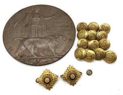 Lot 12 - First World War British Memorial plaque named...