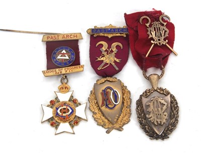 Lot 144 - Three Masonic silver Past Arch Jewels for the...
