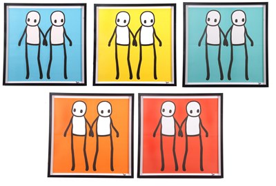 Lot 388 - STIK (British, b.1979), 'Holding Hands', set...