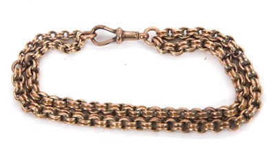 Lot 194 - A '9c' double watch chain/bracelet, one link...