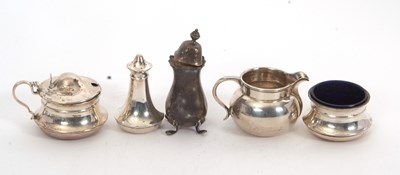Lot 121 - Mixed Lot:  A George V three piece condiment...