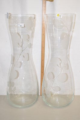 Lot 18 - A pair of large Ikea glass floor standing...