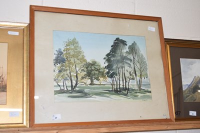 Lot 28 - H E Blake, study of a parkland scene, watercolour