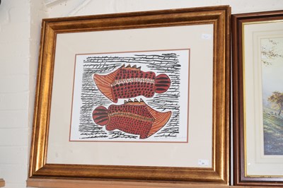 Lot 31 - A coloured print Two Barra