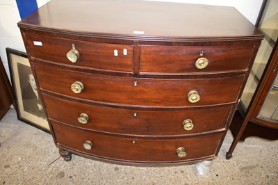 Lot 482 - 19TH CENTURY MAHOGANY BOW FRONT FIVE DRAWER...
