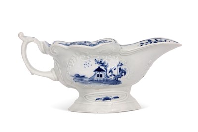 Lot 53A - WORCESTER HIGH FOOTED SAUCEBOAT c1755 painted...
