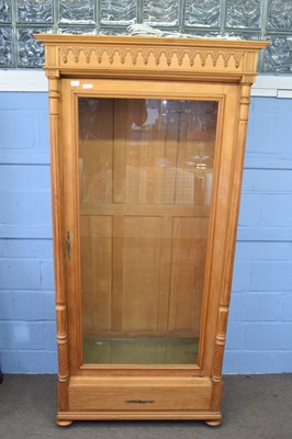 Lot 246 - Continental light oak bookcase or display...