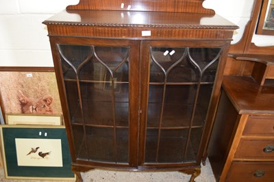 Lot 485 - EDWARDIAN MAHOGANY BOW FRONT DISPLAY CABINET...