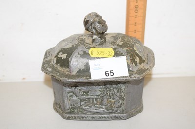 Lot 65 - Small 19th Century lead octagonal container...
