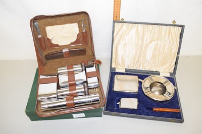 Lot 73 - Case of travelling smoking compendium and...