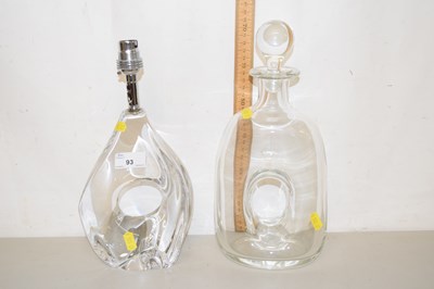 Lot 93 - A Daum clear glass table lamp base togethr...