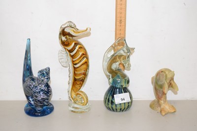 Lot 94 - Mixed Lot: Mdina glass seahorse together with...