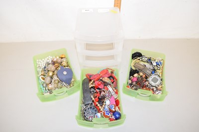 Lot 119 - Three drawer cabinet of assorted costume...