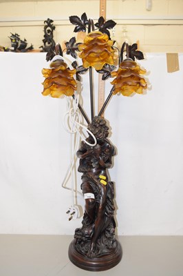 Lot 142 - A bronzed resin figural table lamp
