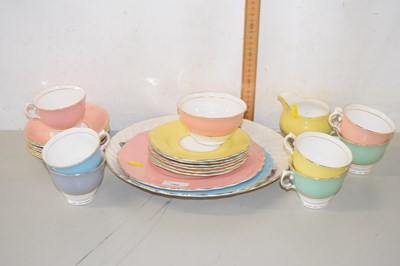 Lot 196 - A Colclough gilt rimmed tea set