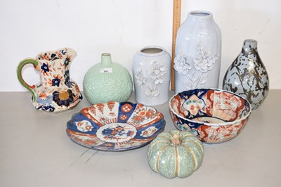Lot 207 - Mixed Lot: Iron stone jug, Imari bowls and...
