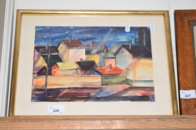 Lot 226 - Abstract study of rooftops, indistinctly signed