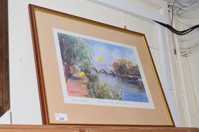 Lot 234 - David Peace - Richmond Bridge, coloured print