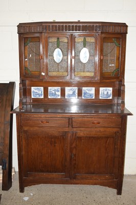 Lot 256 - Vintage glazed top dresser cabinet with tiled...