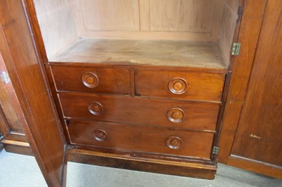 Lot 250 - Victorian mahogany wardrobe with triple doors,...