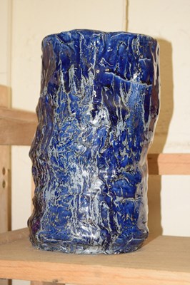 Lot 536 - A blue glazed hand potted vase
