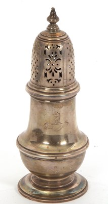 Lot 43 - A George V silver caster of typical form, pull-...