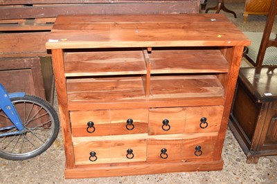 Lot 340 - A hardwood hi-fi cabinet
