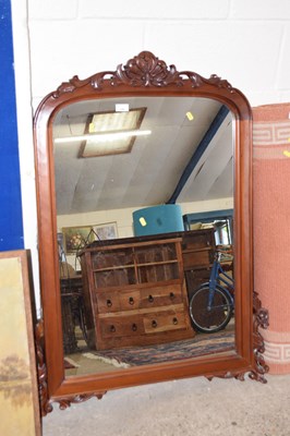 Lot 346 - A 20th Century hardwood framed wall mirror
