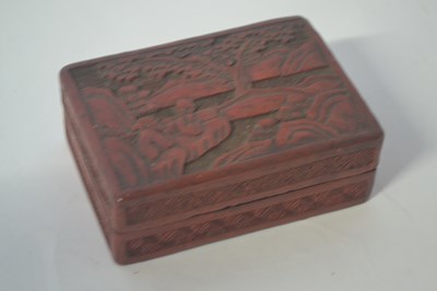 Lot 305 - CHINESE CINNABAR LACQUER BOX