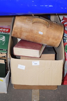 Lot 644 - Books, a leather case and two bowls
