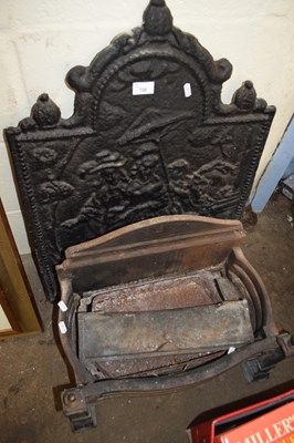 Lot 720 - CAST IRON FIRE GRATE TOGETHER WITH...