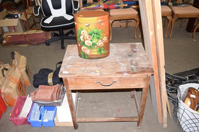 Lot 832 - Single drawer writing table and a floral...