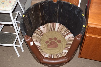 Lot 780a - A dog bed made from a converted barrel