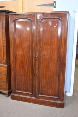 Lot 255 - Victorian mahogany linen press cabinet with...