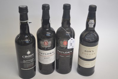 Lot 203 - four bottles of port: to include Taylor's 1992,...