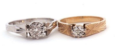 Lot 44 - Two diamond rings: to include a white gold...