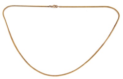 Lot 135 - A foxtail chain with clasp stamped 9ct, 44cm...