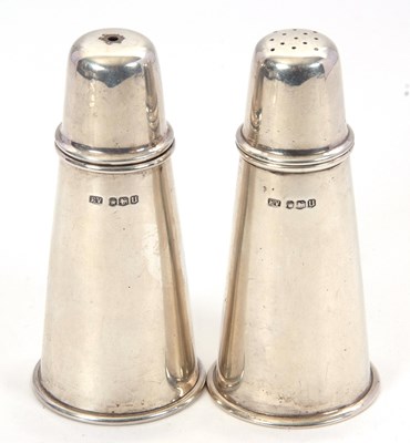 Lot 110 - A pair of Elizabeth II silver salt and pepper...