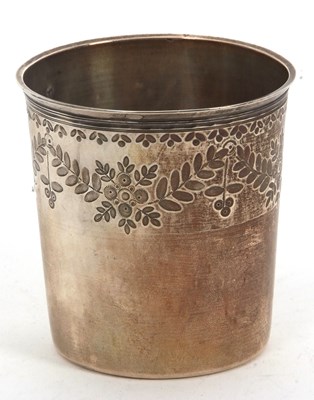Lot 78 - A French silver beaker circa 1820 of slight...