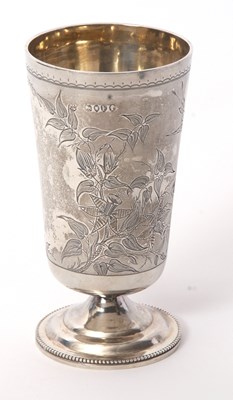 Lot 3 - A late Victorian silver goblet of tapering...