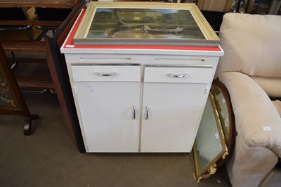 Lot 751 - RETRO RED MELAMINE TOP KITCHEN CABINET, 76CM WIDE