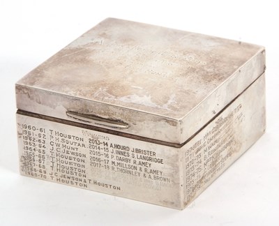 Lot 14 - A hallmarked silver table cigarette box of...