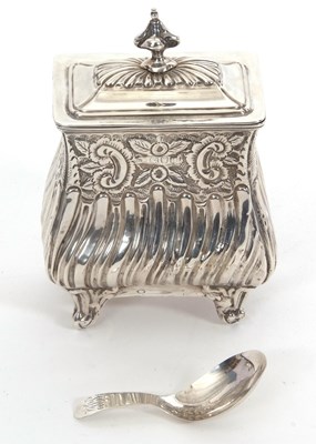 Lot 29 - A late Victorian silver bombé shaped tea caddy,...