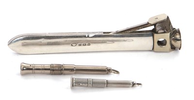 Lot 33 - Mixed Lot: A George V silver mounted long...