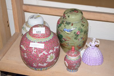 Lot 533 - CHINESE CERAMICS 20TH CENTURY including ginger...